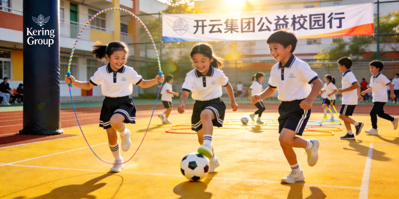 开云集团公益项目校园活动现场 - 孩子们正在进行体育活动